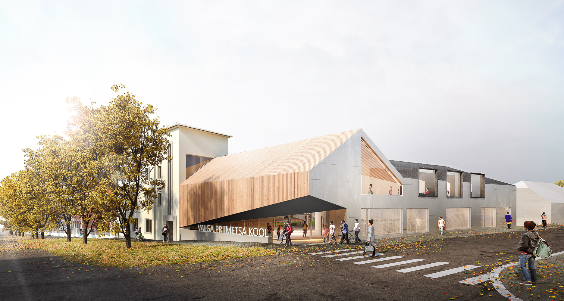 Vabaduse 13 school building and E. Enno 15 sports hall in Valga